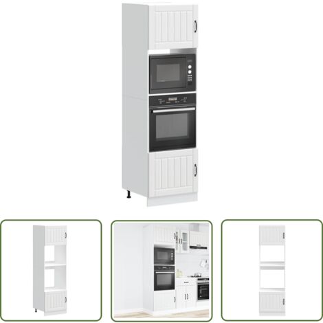 vidaXL Armoires de four 2 pcs Kalmar blanc bois d'ingénierie