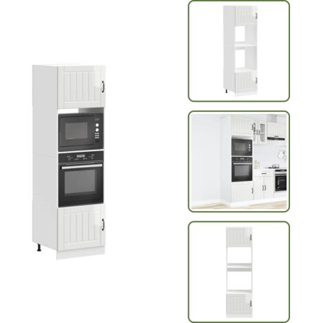 vidaXL Armoires de four 2 pcs Kalmar blanc brillant bois d'ingénierie