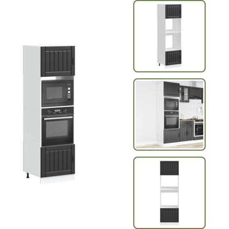 vidaXL Armoires de four 2 pcs Kalmar noir bois d'ingénierie