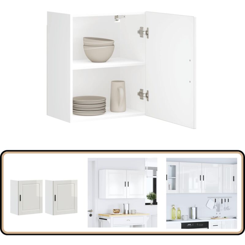 Vidaxl - Armoires murales de cuisine 2 pcs Porto blanc brillant