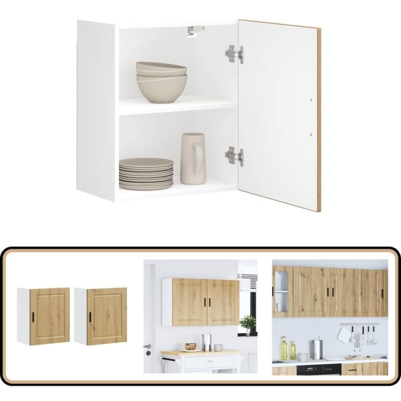 Armoires murales de cuisine 2 pcs Porto chêne artisanal - Vidaxl