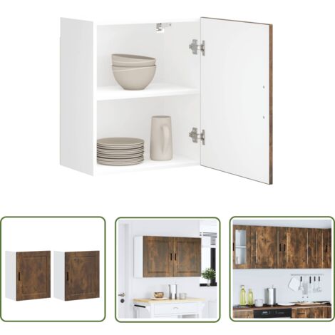 vidaXL Armoires murales de cuisine 2 pcs Porto chêne fumé