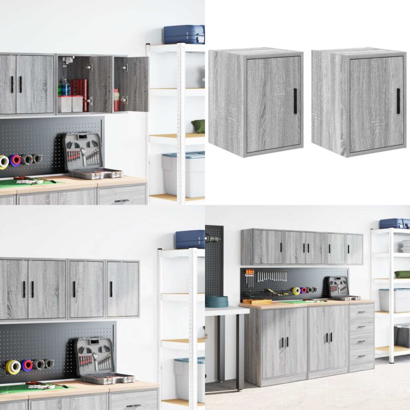 Vidaxl - Armoires murales de garage 2 pcs sonoma gris bois d'ingénierie