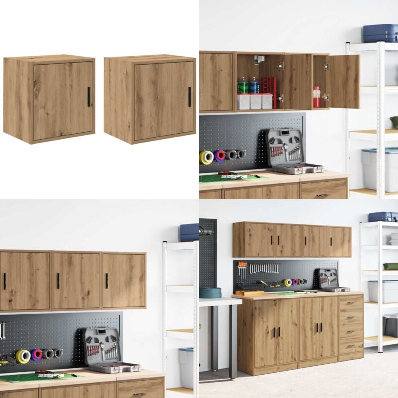 Vidaxl - Armoires murales garage 2 pcs chêne artisanal bois d'ingénierie
