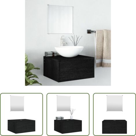 vidaXL Arredamento bagno -  Set Mobili da Bagno 2 pz Nero in Legno Multistrato