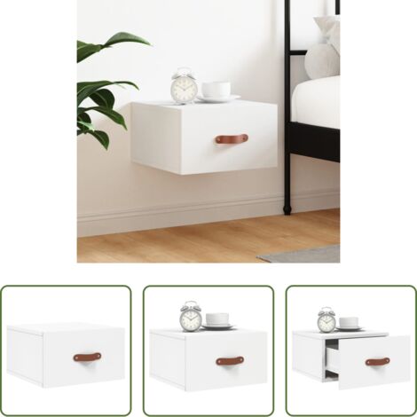 vidaXL Arredamento casa -  Comodino a Muro Bianco 35x35x20 cm