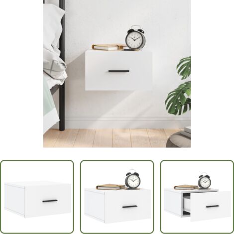 vidaXL Arredamento casa -  Comodino a Muro Bianco 35x35x20 cm