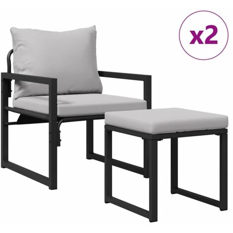 vidaXL Arredamento da Giardino 4 pcs 2-Numero di posti Grigio