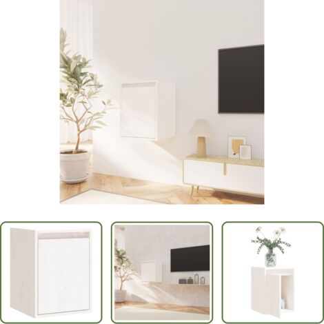 vidaXL Arredamento in legno -  Pensile Bianco 30x30x40 cm in Legno Massello di Pino