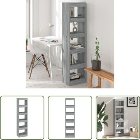 vidaXL Arredamento -  Libreria/Divisorio Grigio Sonoma 40x30x166 cm