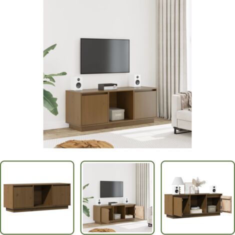 vidaXL Arredamento moderno -  Mobile Porta TV Ambra 110,5x35x44 cm in Legno Massello di Pino