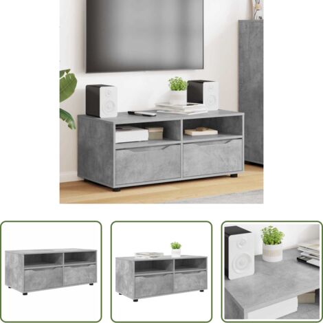 vidaXL Arredamento moderno -  Mobile TV Grigio cemento 100 x 48 x 43 cm Legno multistrato