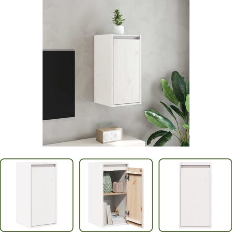 vidaXL Arredamento -  Pensile Bianco 30x30x60 cm in Legno Massello di Pino