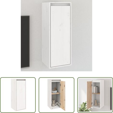 vidaXL Arredamento -  Pensile Bianco 30x30x80 cm in Legno Massello di Pino
