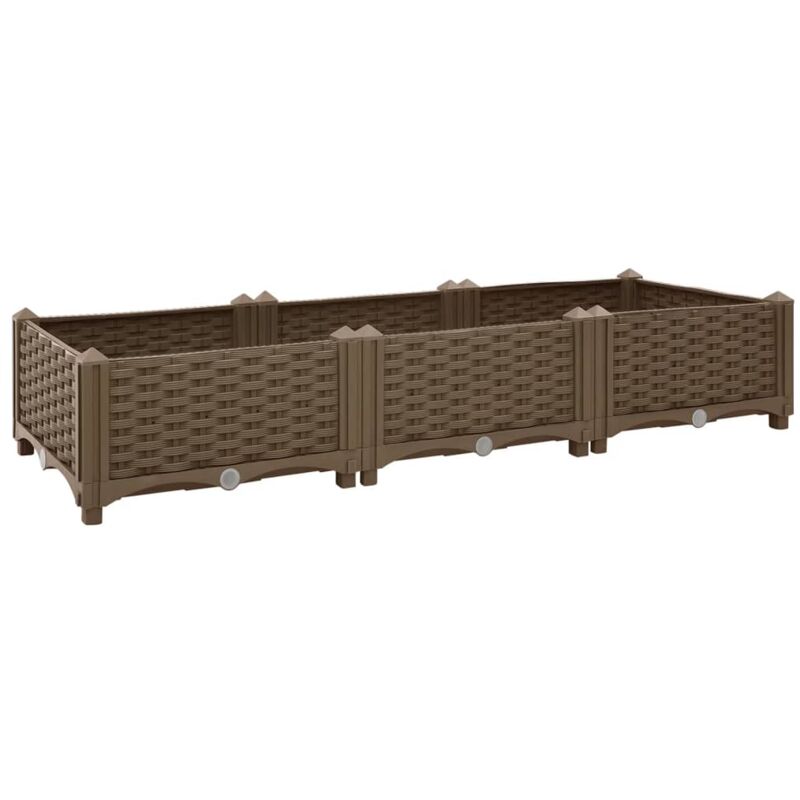 

vidaXL Arriate 120x40x23 cm polipropileno - Marrón