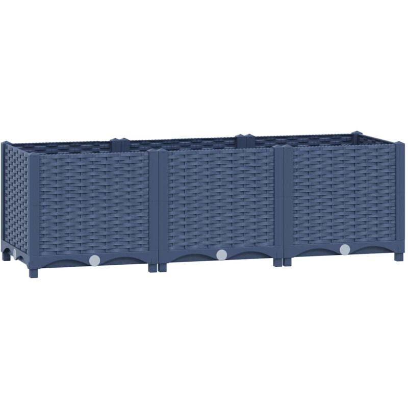 

vidaXL Arriate 120x40x38 cm polipropileno - Gris