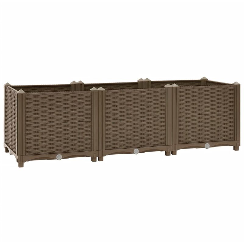 

vidaXL Arriate 120x40x38 cm polipropileno - Marrón