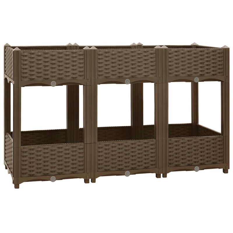 

vidaXL Arriate 120x40x71 cm polipropileno - Marrón