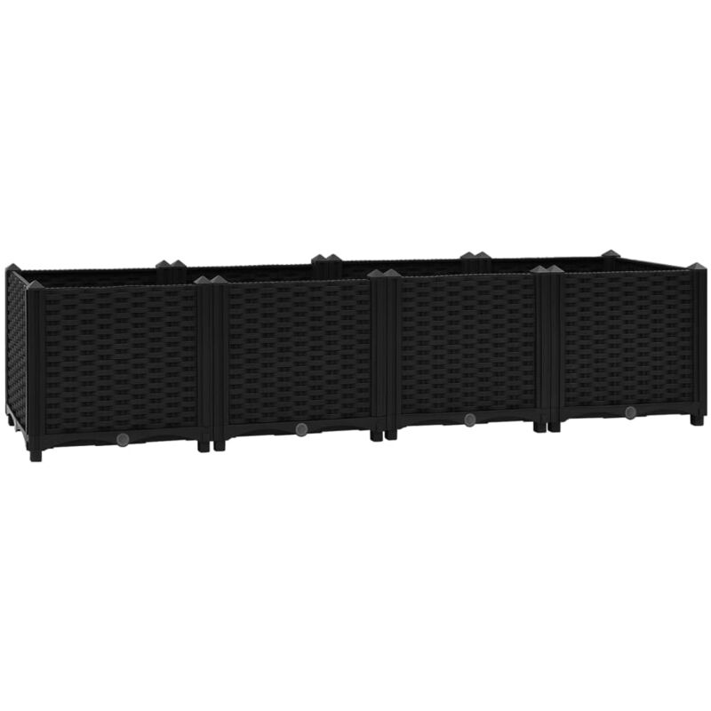 

vidaXL Arriate 160x40x38 cm polipropileno - Negro