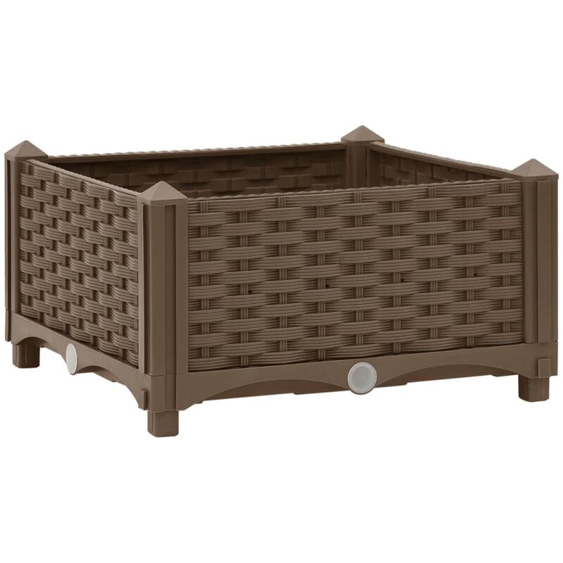

vidaXL Arriate 40x40x23 cm polipropileno - Marrón