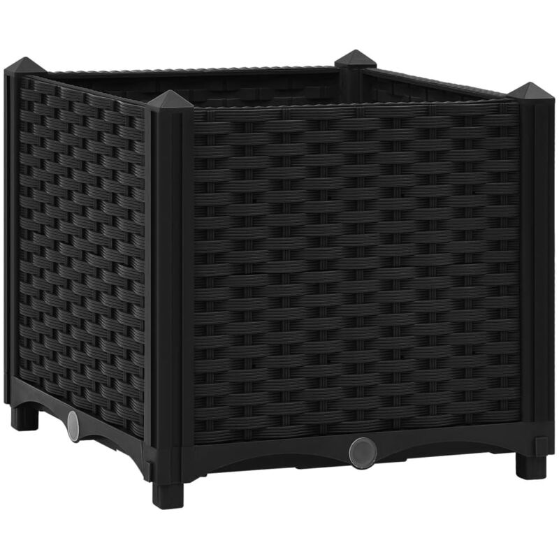 

vidaXL Arriate 40x40x38 cm polipropileno - Negro