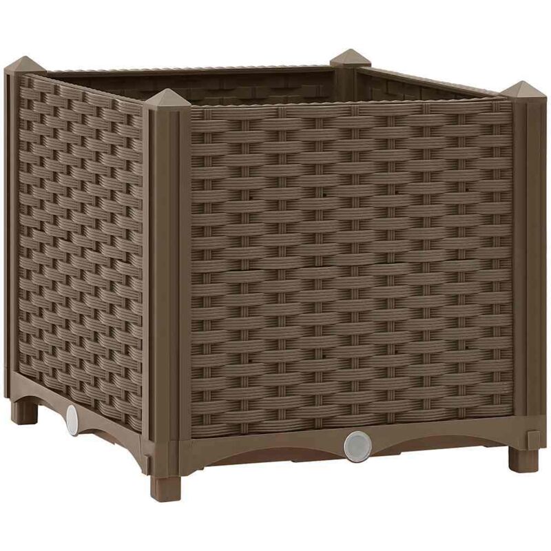 

vidaXL Arriate 40x40x38 cm polipropileno - Marrón