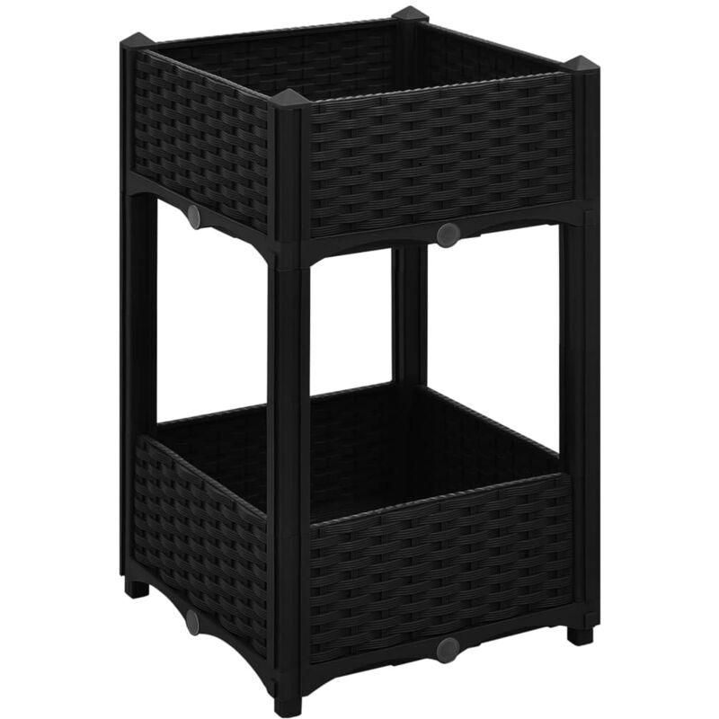 

vidaXL Arriate 40x40x71 cm polipropileno - Negro