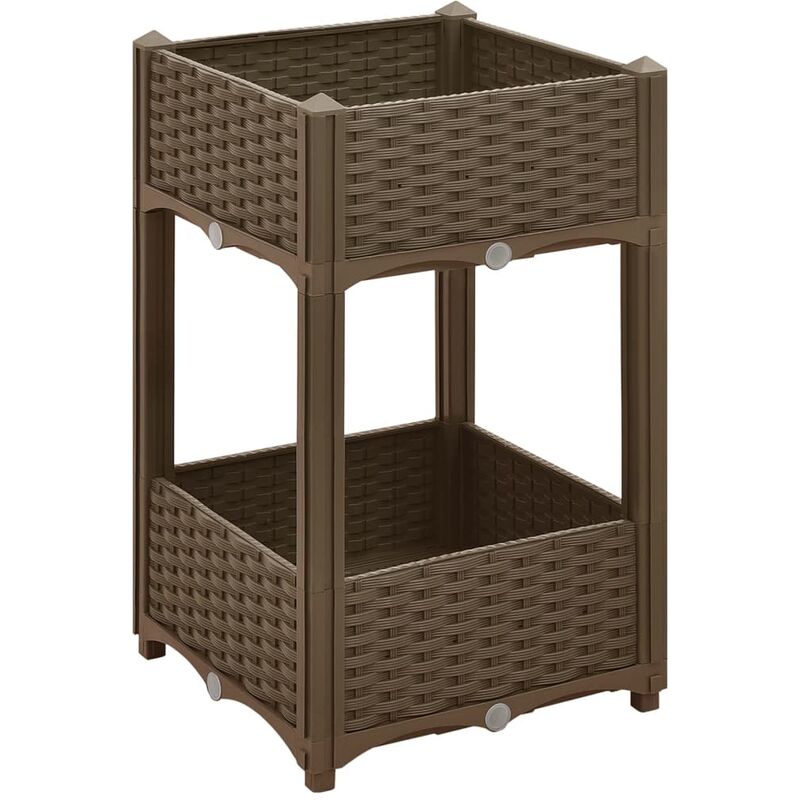 

vidaXL Arriate 40x40x71 cm polipropileno - Marrón