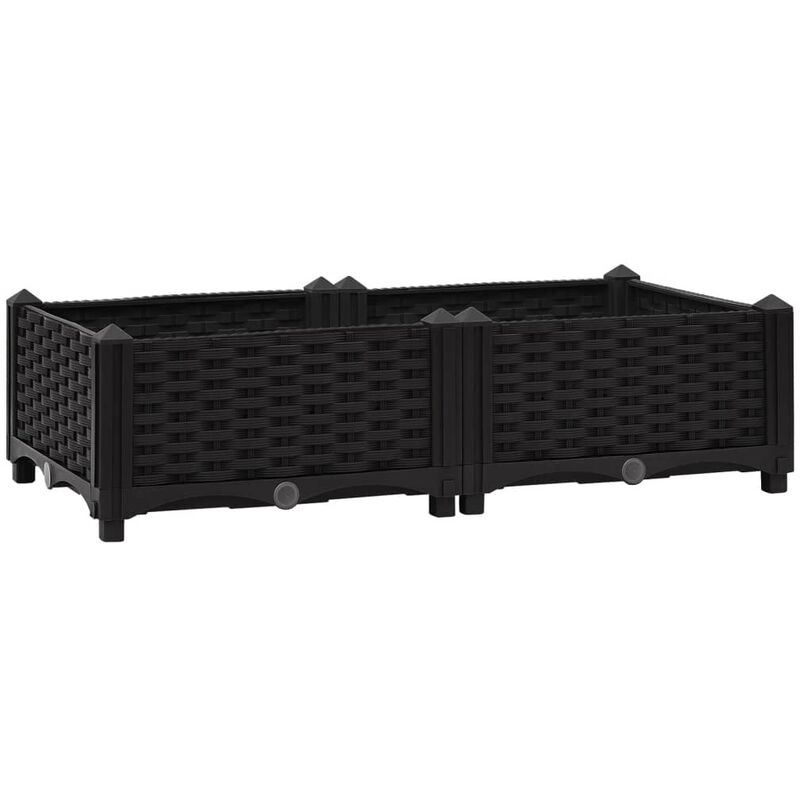 

vidaXL Arriate 80x40x23 cm polipropileno - Negro