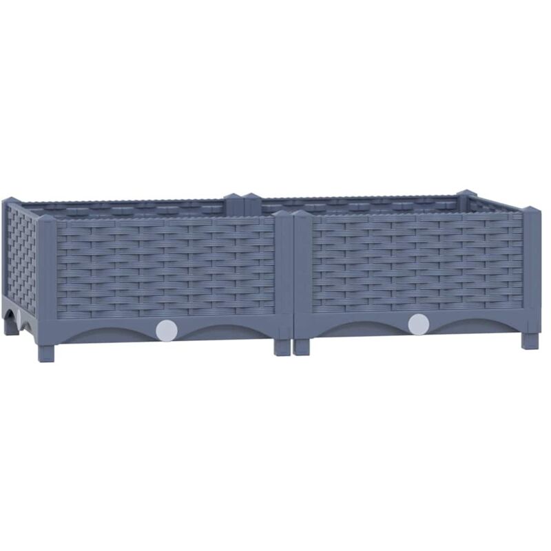

vidaXL Arriate 80x40x23 cm polipropileno - Gris