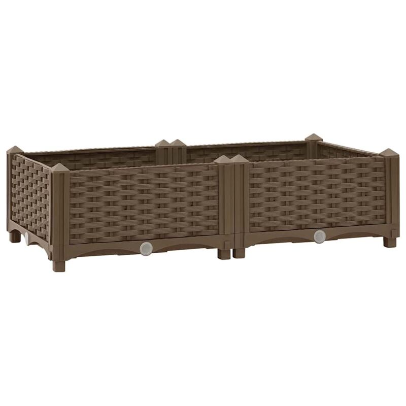 

vidaXL Arriate 80x40x23 cm polipropileno - Marrón