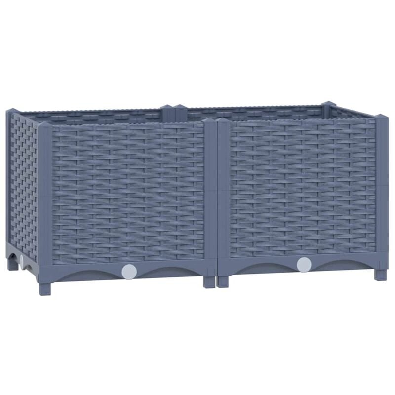 

vidaXL Arriate 80x40x38 cm polipropileno - Gris