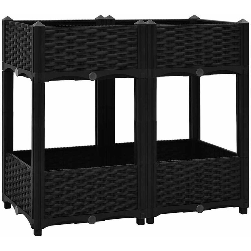 

vidaXL Arriate 80x40x71 cm polipropileno - Negro