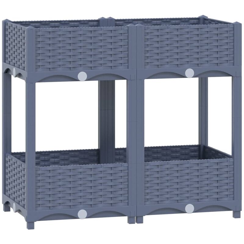 

vidaXL Arriate 80x40x71 cm polipropileno - Gris