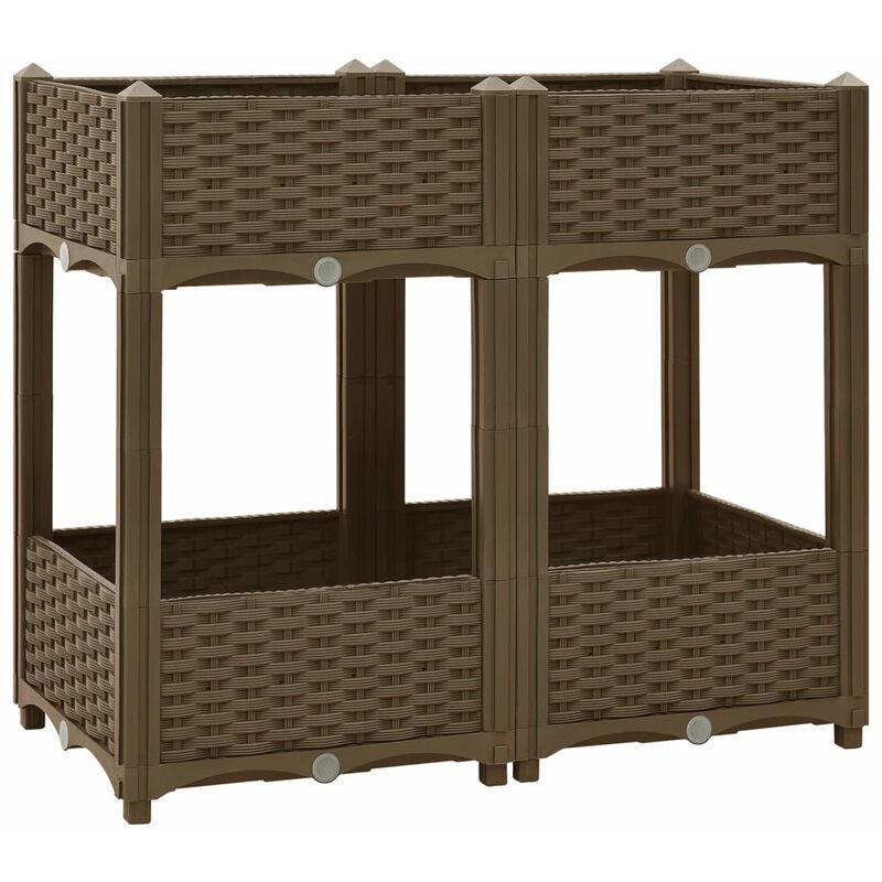 

vidaXL Arriate 80x40x71 cm polipropileno - Marrón