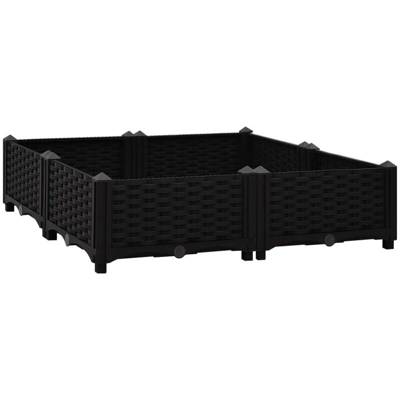 

vidaXL Arriate 80x80x23 cm polipropileno - Negro