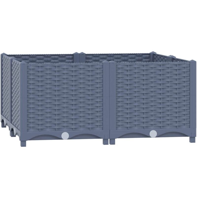 

vidaXL Arriate 80x80x38 cm polipropileno - Gris