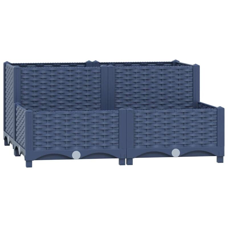 

vidaXL Arriate 80x80x38 cm polipropileno - Gris