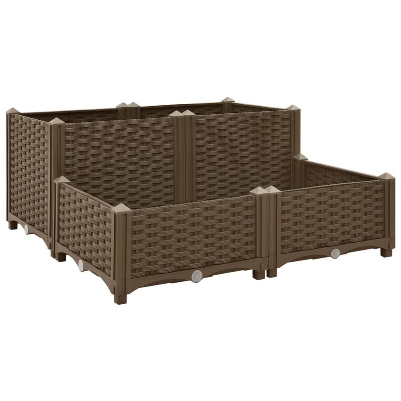 

vidaXL Arriate 80x80x38 cm polipropileno - Marrón