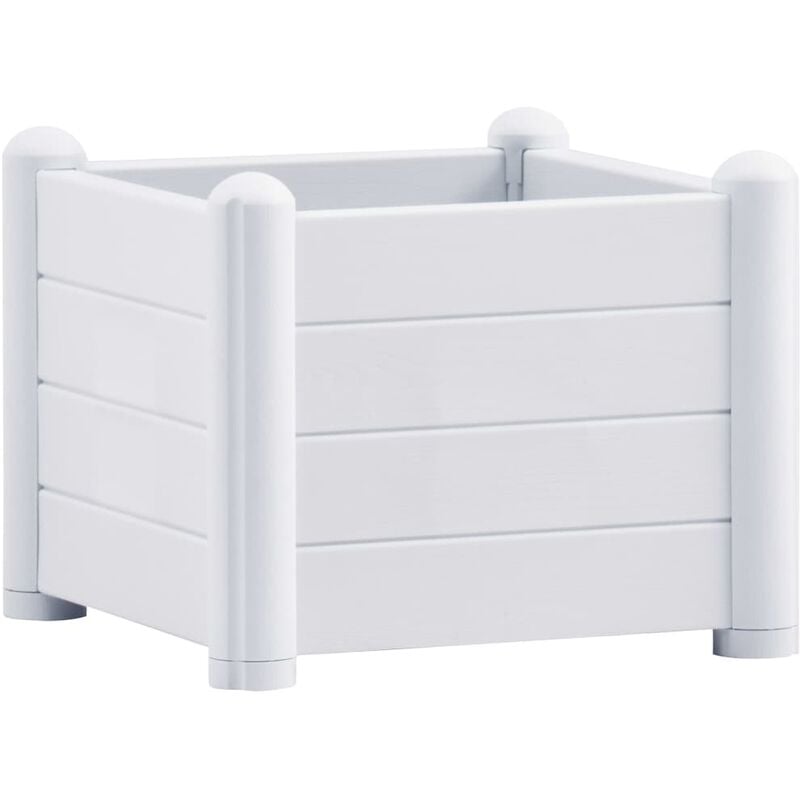 

vidaXL Arriate de jardín PP blanco 43x43x35 cm - Blanco