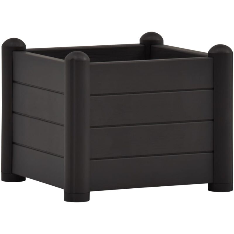 

vidaXL Arriate de jardín PP gris antracita 43x43x35 cm - Antracita