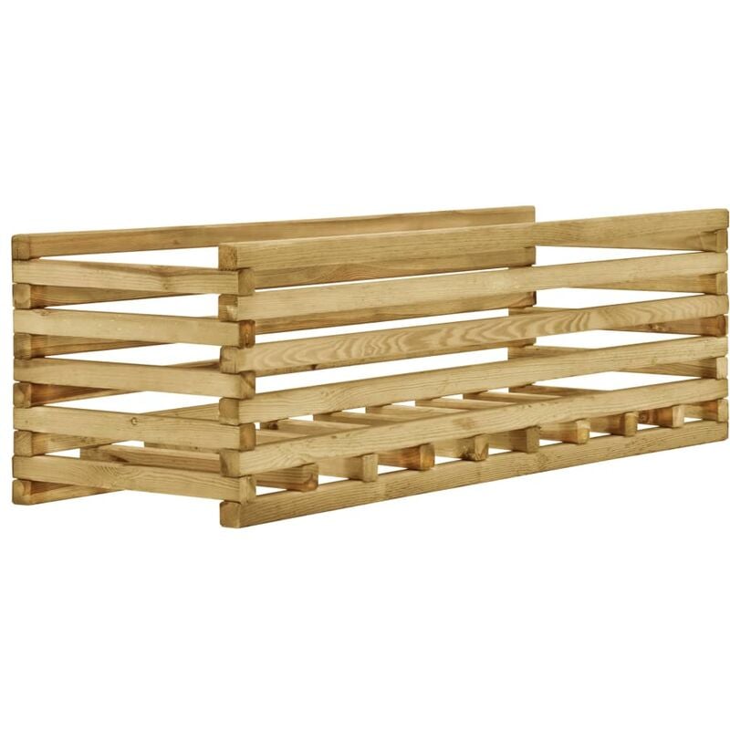 

vidaXL Arriate de madera de pino impregnada 120x40x38,5 cm - Crema
