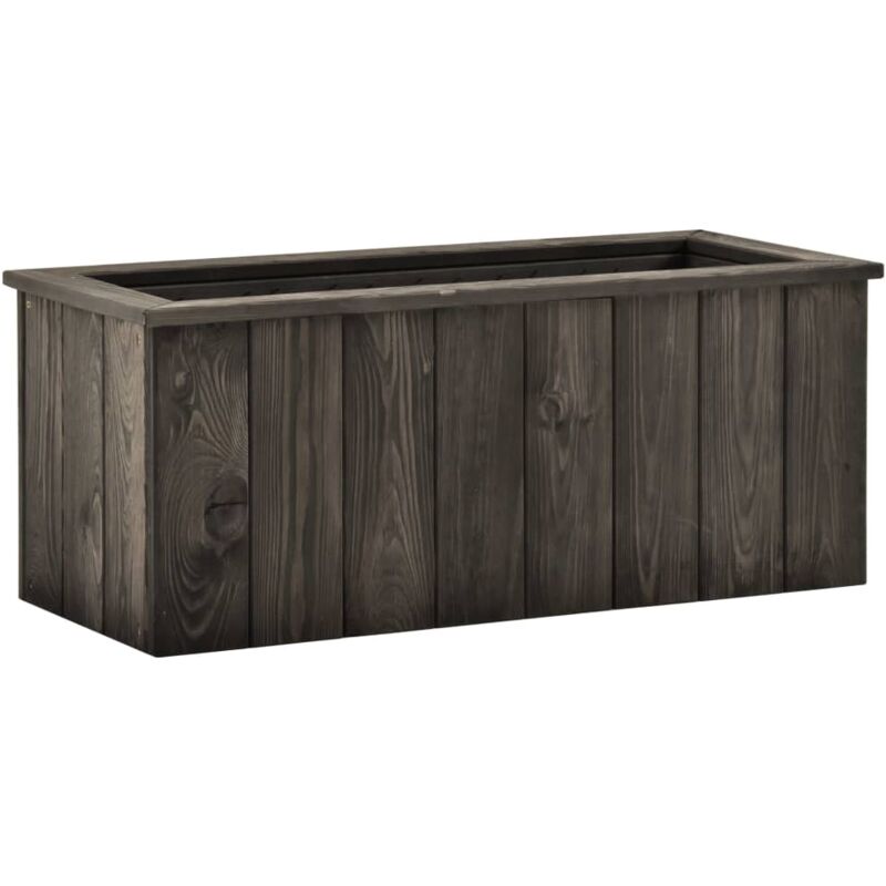 

vidaXL Arriate de madera maciza de pino gris oscuro 74x32x30 cm - Gris