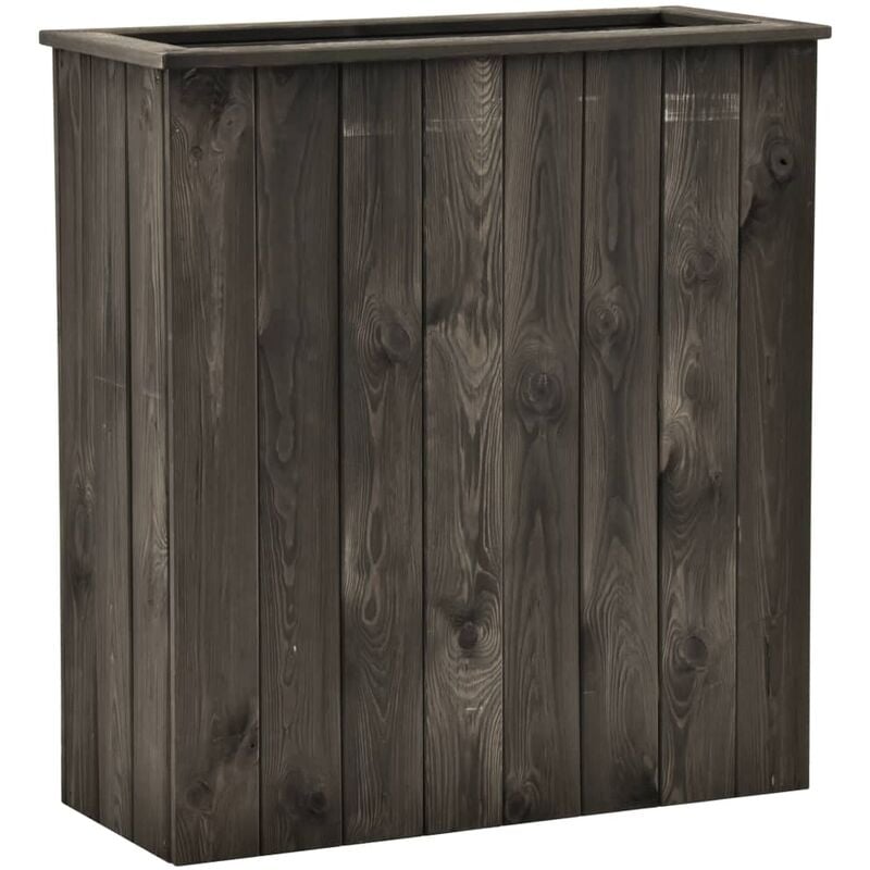 

vidaXL Arriate de madera maciza de pino gris oscuro 74x32x80 cm - Gris