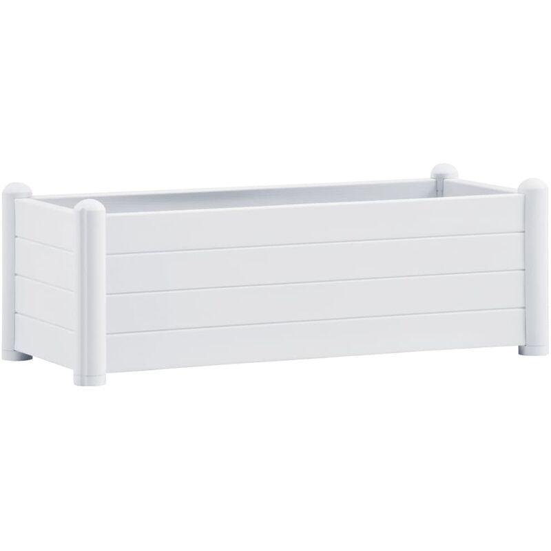 

vidaXL Arriate elevado de jardín PP blanco 100x43x35 cm - Blanco