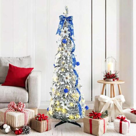 vidaXL  Artificial Christmas Tree  with 100 LEDs White 150 cm PVC