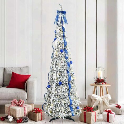 vidaXL  Artificial Christmas Tree  with 200 LEDs White 210 cm PVC