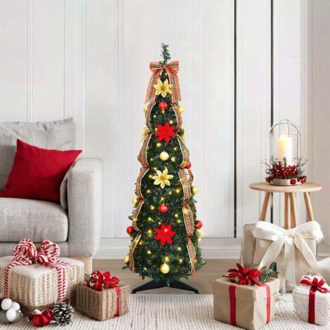 vidaXL  Artificial Christmas Tree  with 50 LEDs Green 125 cm PVC