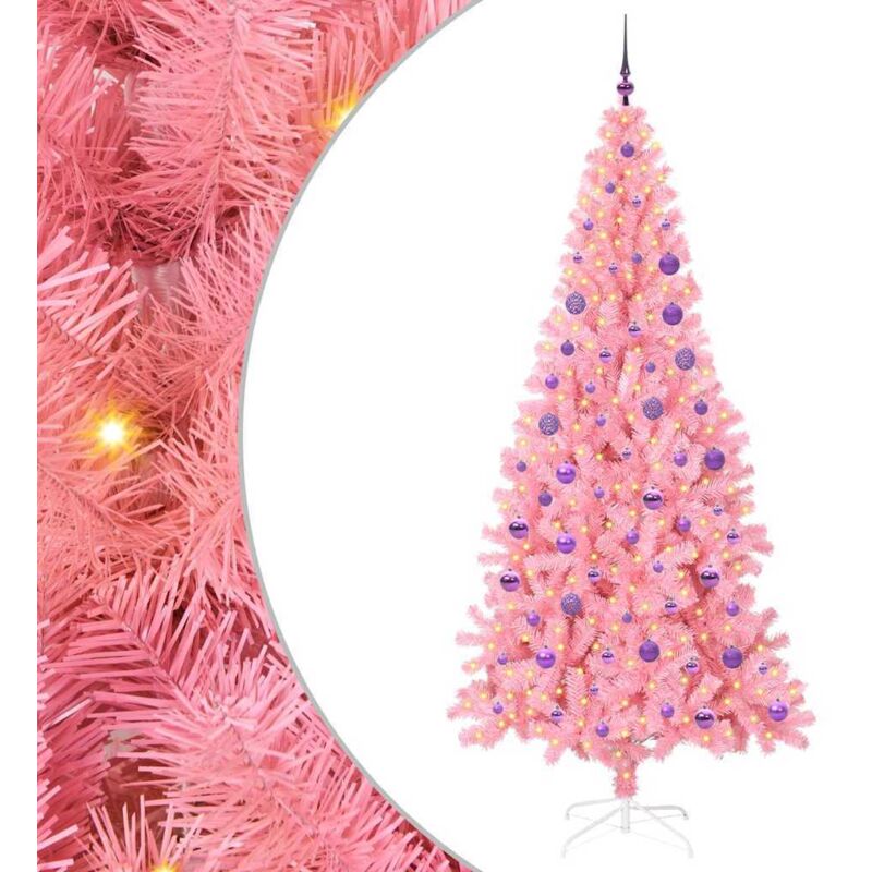 Christmas Tree With 300 Leds With Stand Pink 180 Cm Pvc Vidaxl