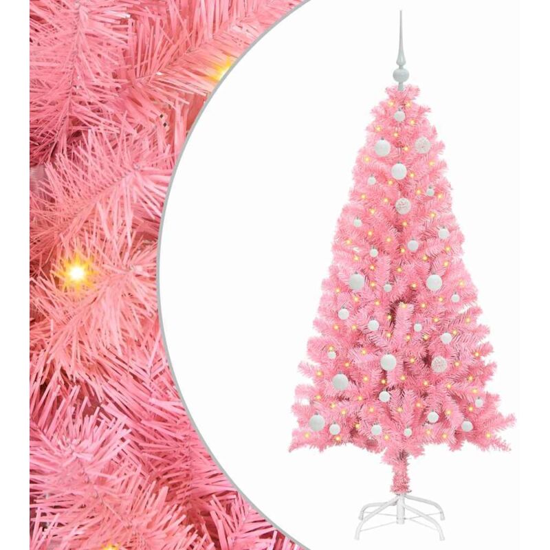 Christmas Tree With 150 Leds With Stand Pink 150 Cm Pvc Vidaxl